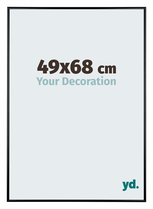 Austin Aluminium Cadre Photo 49x68cm Noir Brillant De Face Mesure | Yourdecoration.fr
