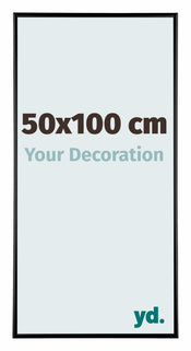 Austin Aluminium Cadre Photo 50x100cm Noir Brillant De Face Mesure | Yourdecoration.fr