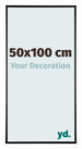 Austin Aluminium Cadre Photo 50x100cm Noir Brillant De Face Mesure | Yourdecoration.fr