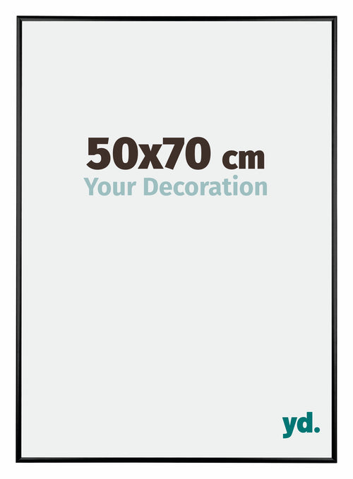 Austin Aluminium Cadre Photo 50x70cm Noir Brillant De Face Mesure | Yourdecoration.fr