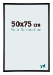 Austin Aluminium Cadre Photo 50x75cm Noir Brillant De Face Mesure | Yourdecoration.fr