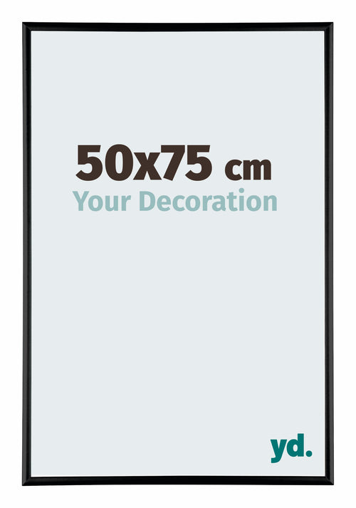 Austin Aluminium Cadre Photo 50x75cm Noir Brillant De Face Mesure | Yourdecoration.fr
