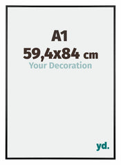 Austin Aluminium Cadre Photo 59 4x84cm A1 Noir Brillant De Face Mesure | Yourdecoration.fr