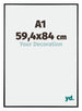 Austin Aluminium Cadre Photo 59 4x84cm A1 Noir Brillant De Face Mesure | Yourdecoration.fr