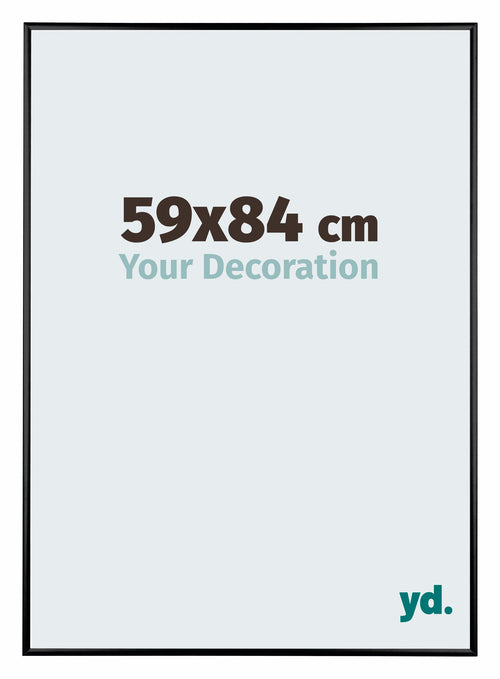 Austin Aluminium Cadre Photo 59x84cm Noir Brillant De Face Mesure | Yourdecoration.fr