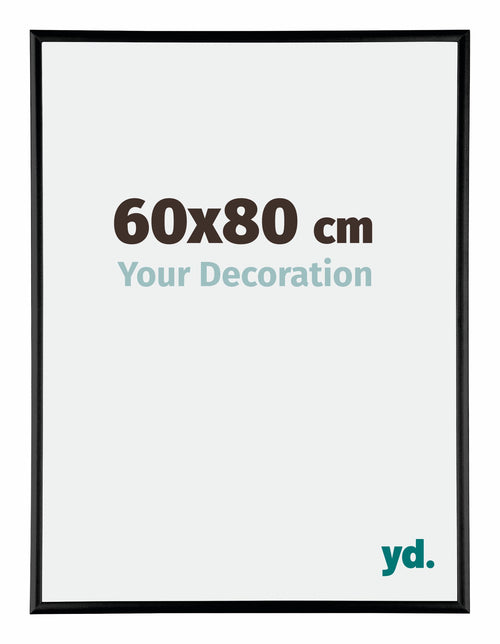 Austin Aluminium Cadre Photo 60x80cm Noir Brillant De Face Mesure | Yourdecoration.fr