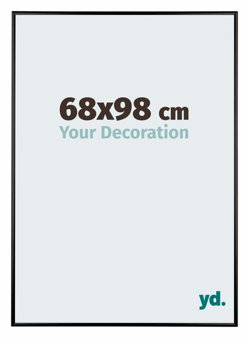 Austin Aluminium Cadre Photo 68x98cm Noir Brillant De Face Mesure | Yourdecoration.fr