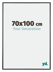 Austin Aluminium Cadre Photo 70x100cm Noir Brillant De Face Mesure | Yourdecoration.fr