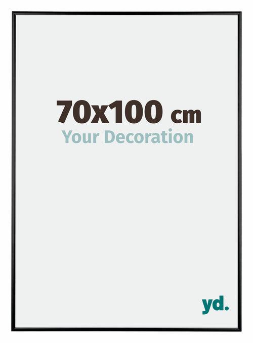 Austin Aluminium Cadre Photo 70x100cm Noir Brillant De Face Mesure | Yourdecoration.fr