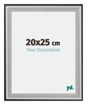 Birmingham Bois Cadre Photo 20x25cm Noir Argent Poli Mesure | Yourdecoration.fr