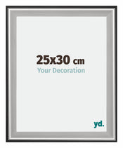 Birmingham Bois Cadre Photo 25x30cm Noir Argent Poli Mesure | Yourdecoration.fr