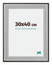 Birmingham Hout Cadre Photo 30x40cm Noir Argent Poli Mesure | Yourdecoration.fr