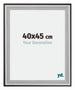 Birmingham Bois Cadre Photo 40x45cm Noir Argent Poli Mesure | Yourdecoration.fr