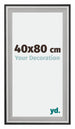 Birmingham Bois Cadre Photo 40x80cm Noir Argent Poli Mesure | Yourdecoration.fr