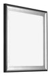 Birmingham Bois Cadre Photo 60x60cm Noir Argent Poli De face Oblique | Yourdecoration.fr