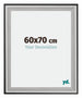 Birmingham Bois Cadre Photo 60x70cm Noir Argent Poli Mesure | Yourdecoration.fr