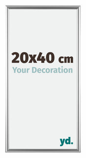 Bordeaux Plastique Cadre Photo 20x40cm Argent De face Mesure | Yourdecoration.fr