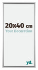 Bordeaux Plastique Cadre Photo 20x40cm Argent De face Mesure | Yourdecoration.fr