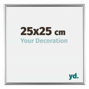 Bordeaux Plastique Cadre Photo 25x25cm Argent De face Mesure | Yourdecoration.fr