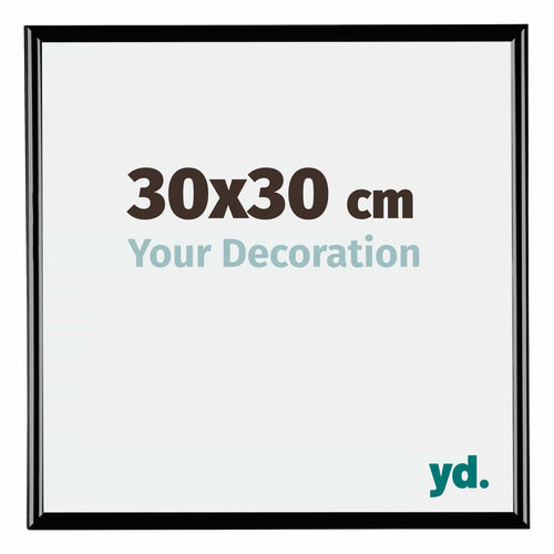 Bordeaux Plastique Cadre Photo 30x30cm Noir Très Brillant De face Mesure | Yourdecoration.fr