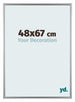 Bordeaux Plastique Cadre Photo 48x67cm Argent De Face Mesure | Yourdecoration.fr