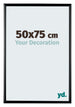 Bordeaux Plastique Cadre Photo 50x75cm Noir Brillant De Face Mesure | Yourdecoration.fr
