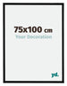 Bordeaux Plastique Cadre Photo 75x100cm Noir Mat De face Mesure | Yourdecoration.fr