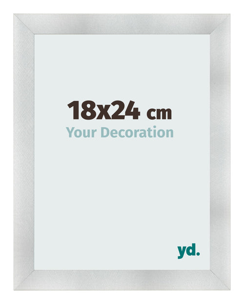Cadre Photo 18x24cm Aluminium Brosse MDF Pisa De Face Mesure | Yourdecoration.fr