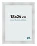 Cadre Photo 18x24cm Aluminium Brosse MDF Pisa De Face Mesure | Yourdecoration.fr