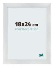 Cadre Photo 18x24cm Argent Noir Patine MDF Pisa De Face Mesure | Yourdecoration.fr