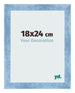 Cadre Photo 18x24cm Bleu Brillant Patine MDF Pisa De Face Mesure | Yourdecoration.fr
