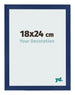 Cadre Photo 18x24cm Bleu Foncé Patiné MDF Bologna De Face Mesure | Yourdecoration.fr