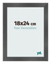 Cadre Photo 18x24cm Noir Argent Poli MDF Pisa De Face Mesure | Yourdecoration.fr