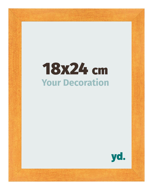 Cadre Photo 18x24cm Orange MDF Pisa De Face Mesure | Yourdecoration.fr
