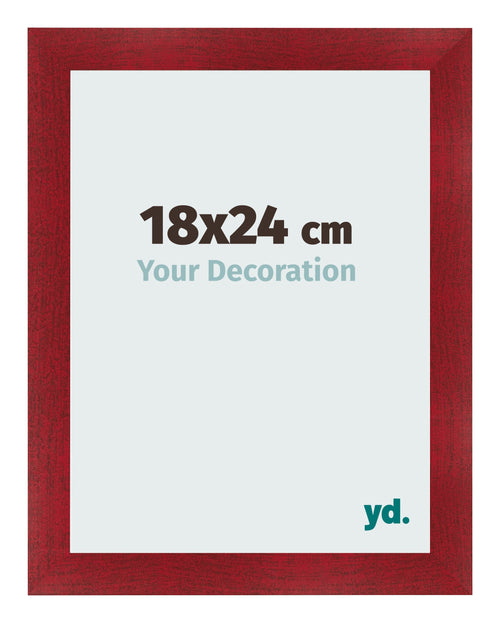 Cadre Photo 18x24cm Vin Rouge Patine MDF Pisa De Face Mesure | Yourdecoration.fr