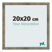 Cadre Photo 20x20 cm Metal Vintage MDF Bologna De Face Mesure | Yourdecoration.fr