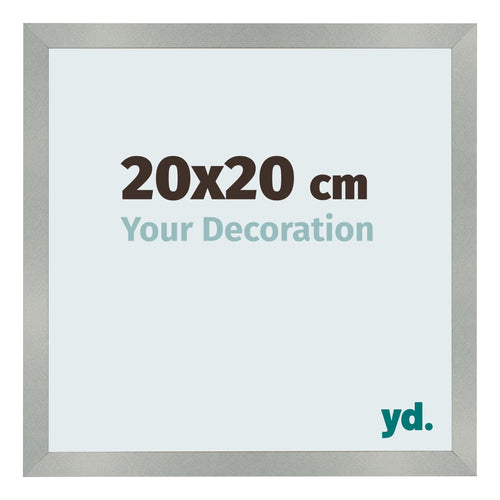 Cadre Photo 20x20cm Aluminium Brossé MDF Bologna De Face Mesure | Yourdecoration.fr