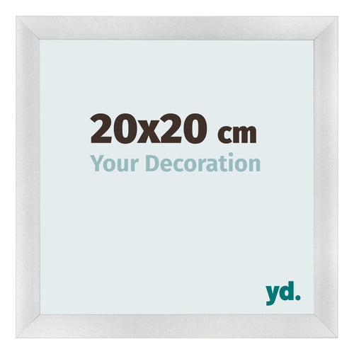Cadre Photo 20x20cm Argent Noir Patine MDF Pisa De Face Mesure | Yourdecoration.fr
