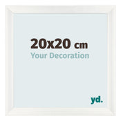 Cadre Photo 20x20cm Blanc Vintage MDF Pisa De Face Mesure | Yourdecoration.fr