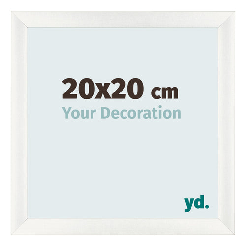 Cadre Photo 20x20cm Blanc Vintage MDF Pisa De Face Mesure | Yourdecoration.fr