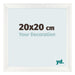 Cadre Photo 20x20cm Blanc Vintage MDF Pisa De Face Mesure | Yourdecoration.fr