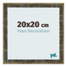 Cadre Photo 20x20cm Bleu Or Melange MDF Pisa De Face Mesure | Yourdecoration.fr