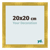 Cadre Photo 20x20cm Or Vintage MDF Pisa De Face Mesure | Yourdecoration.fr