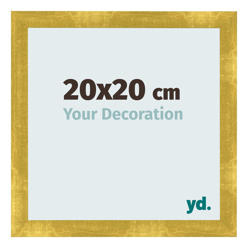 Cadre Photo 20x20cm Or Vintage MDF Pisa De Face Mesure | Yourdecoration.fr