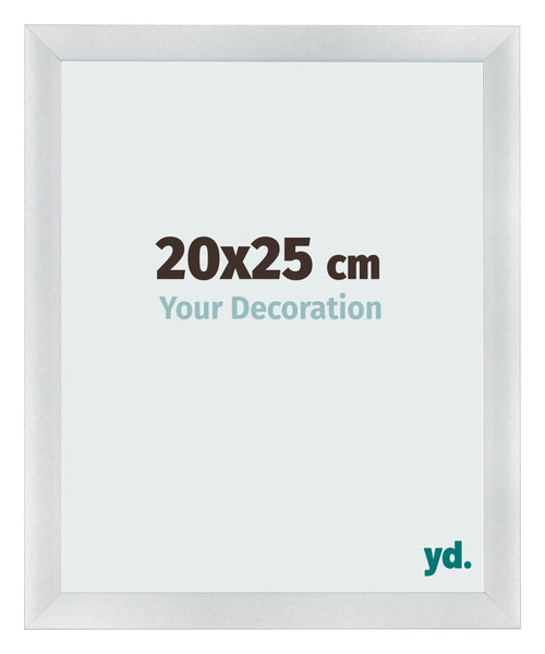 Cadre Photo 20x25cm Argent Noir Patine MDF Pisa De Face Mesure | Yourdecoration.fr