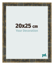 Cadre Photo 20x25cm Bleu Or Melange MDF Pisa De Face Mesure | Yourdecoration.fr