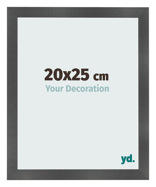 Cadre Photo 20x25cm Noir Argent Poli MDF Pisa De Face Mesure | Yourdecoration.fr