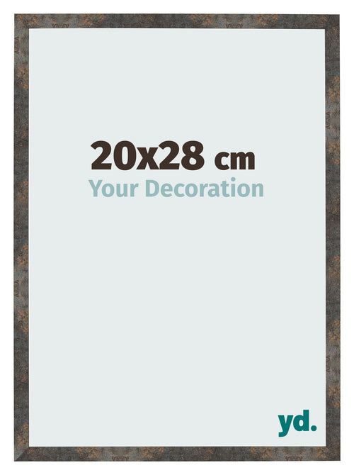 Cadre Photo 20x28 cm Metal Oxyde MDF Bologna De Face Mesure | Yourdecoration.fr