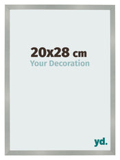 Cadre Photo 20x28cm Aluminium Brossé MDF Bologna De Face Mesure | Yourdecoration.fr