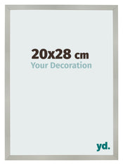 Cadre Photo 20x28cm Argent Mat MDF Bologna De Face Mesure | Yourdecoration.fr